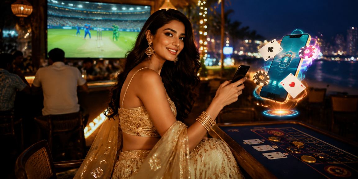 Indian woman celebrating cricket bet success